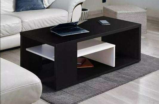 Berlioz Creations Melinga Coffee Table (with UV TOP) 116 x 51.5 x 34 cm, 111x50,5x41 cm black/white