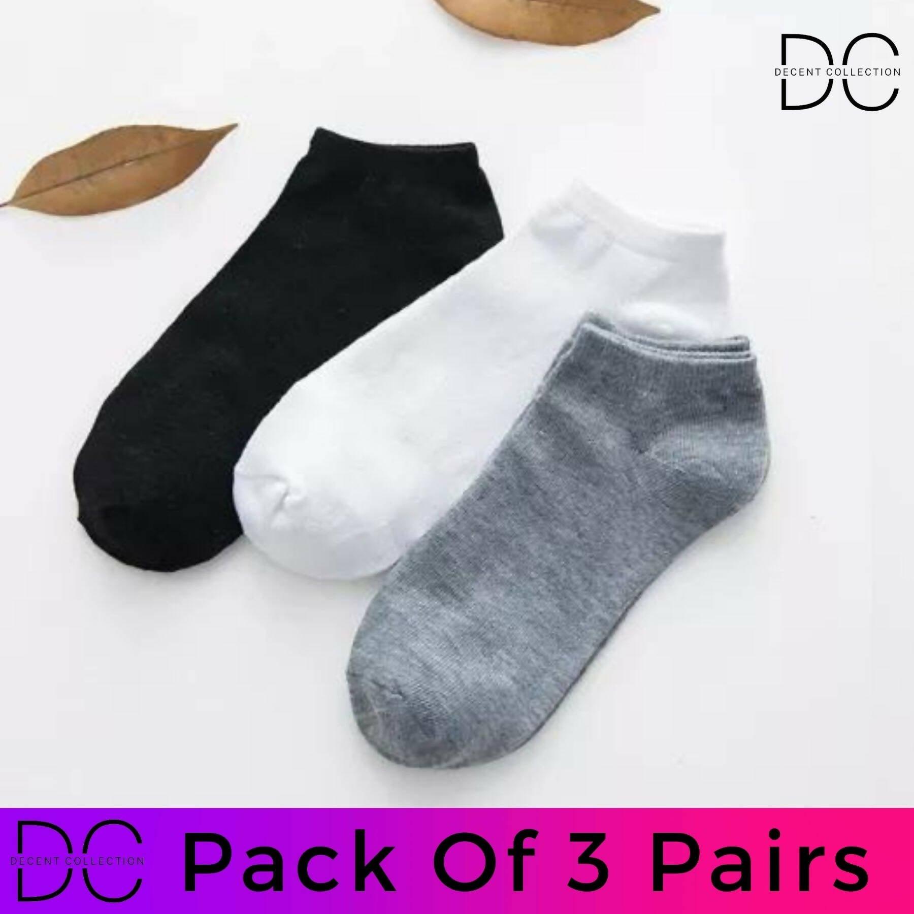 Pack Of 3 Pairs Ankle Socks For Men Women - ValueBox