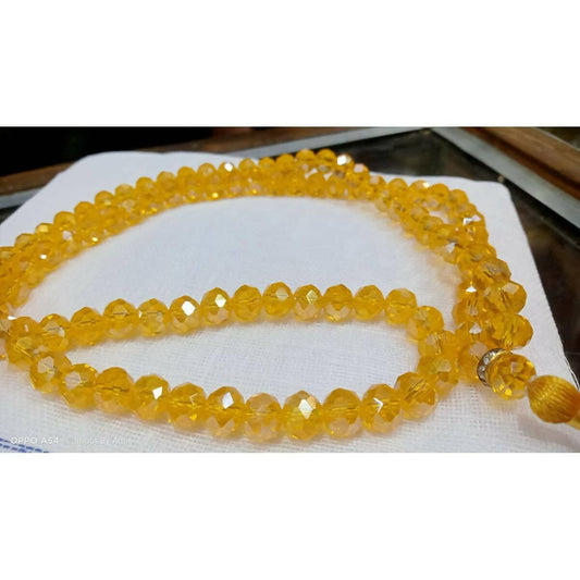 yellow crystal tasbeeh 100 beads