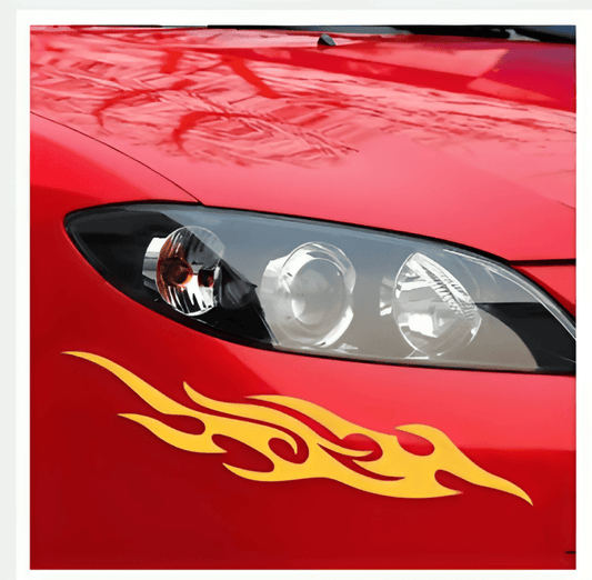 2PCS 30*10cm Universal Car Sticker Styling Engine Hood Motorcycle Decal Decor Mural Vinyl Covers Auto Flame Fire Sticker - ValueBox