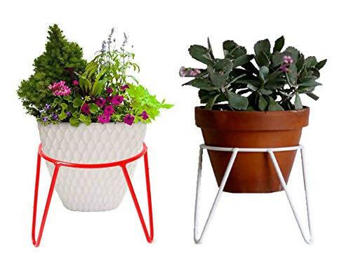Pot with Stylish Metal Stand for Home/Garden Decor - ValueBox