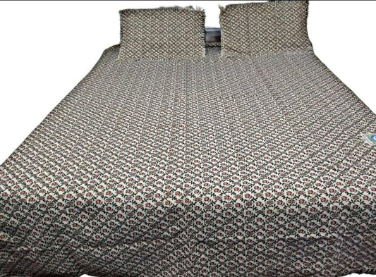 Multani Double Bedsheet - King size Bedsheet - 3pc Bedsheet - 90×108 inch - Gultax Bedsheet
