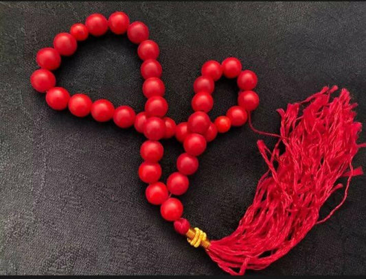 33 beads tasbeeh red Marjan - ValueBox