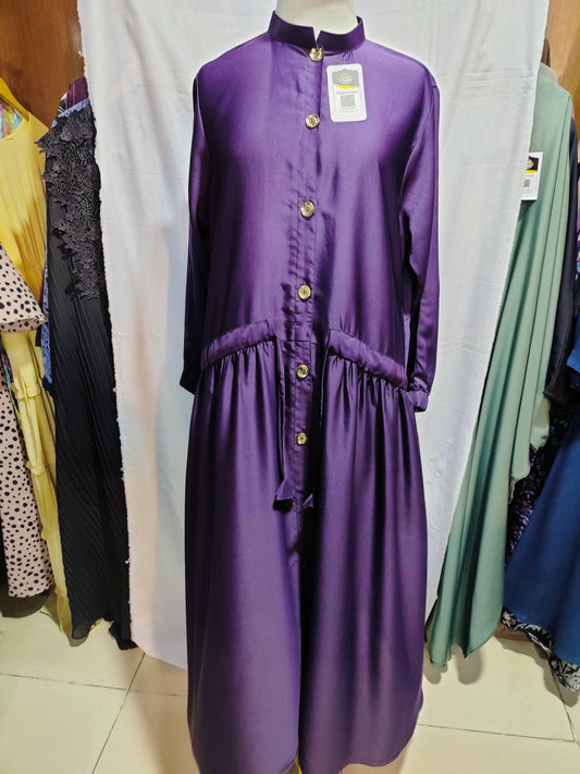 Beautiful purplr abaya with belt