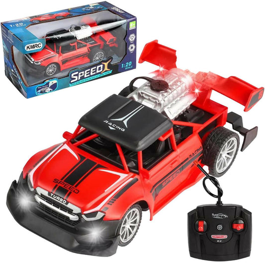 Remote Control Rock Monster Car With Lights & Flame Spray Function Stunt Car - Red - ValueBox