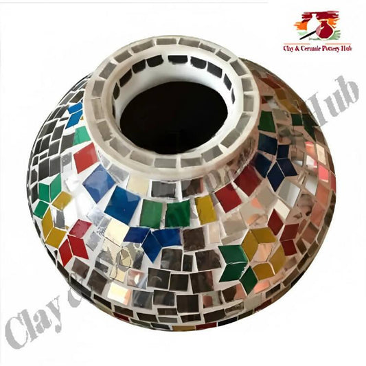 Mirror Decoration Clay Pot Ghara | for wedding | functions - X Large size