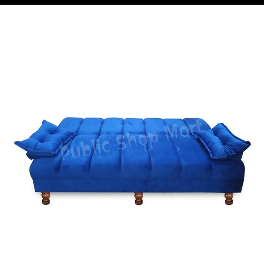 Sofa Combed Blue Valvet 3 Seater Stylish Design Colour Can be Customised - ValueBox