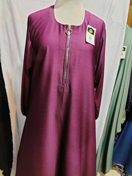 Nida fabric purple silk embrioded abaya - ValueBox