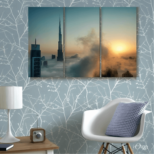 Burj Khalifa In The Clouds | Dubai (3 Panels) | Travel Wall Art - ValueBox