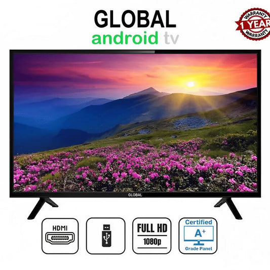Global 40 Inch Smart Android LED TV - FHD Resolution - 1920x1080p - Built-in Wifi