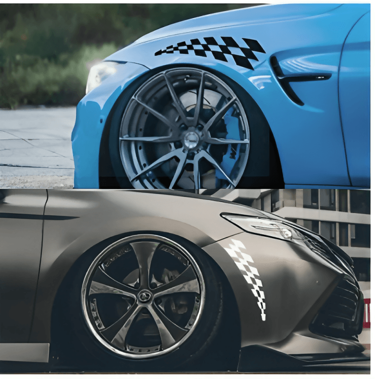 2Pcs Car Racing Stickers vinyl film Auto Wheel Eyebrow Decal For Toyota Honda Car Tuning Accessories - ValueBox