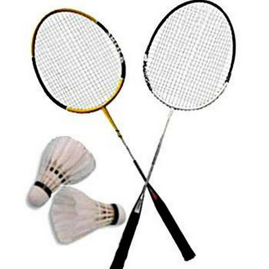 2 Badminton Rackets For adults with 2 feather Shuttles - Japanese