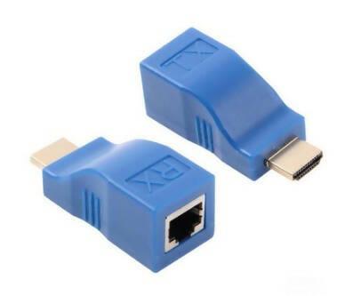 (Pair) 4K 3D HDMI 1.4 30M Extender to RJ45 Over Cat 5e/6 Network LAN Ethernet Adapter - ValueBox