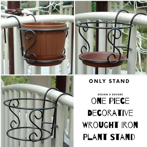 Decorative Wrought Iron Plant Stand, Elegant Wrought Iron Flower Stand without Pot - ValueBox