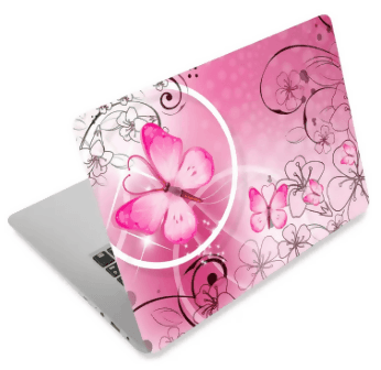 Pink Butterfly Laptop Skin Vinyl Sticker Decal, 12 13 13.3 14 15 15.4 15.6 Inch Laptop Skin Sticker Cover Art Decal Protector Fits All Laptops - ValueBox