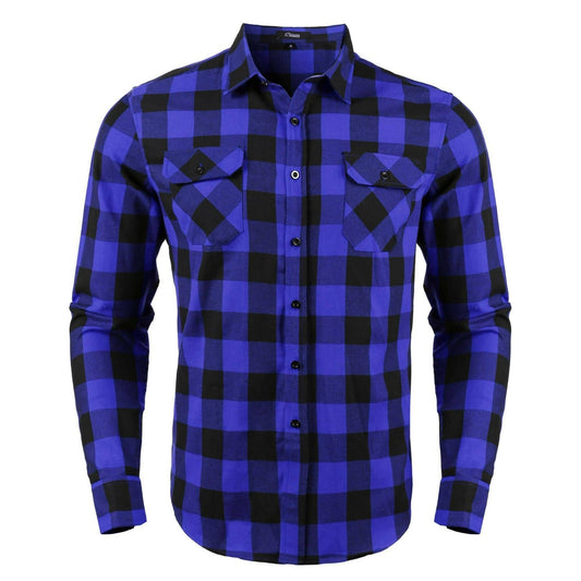 Men Flannel Shirt Button Down Shirt Checkered Buffalo Plaid Shirt