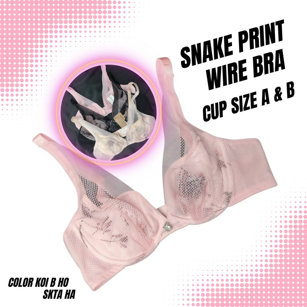 snake print wire bra