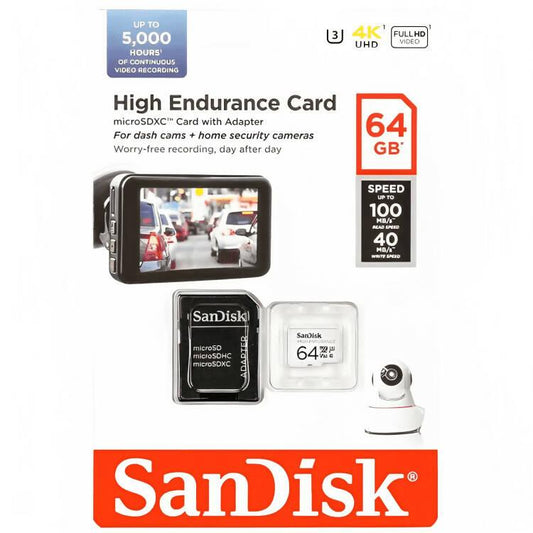 64gb SanDisk High Endurance microSD Card for dash cams and security cameras