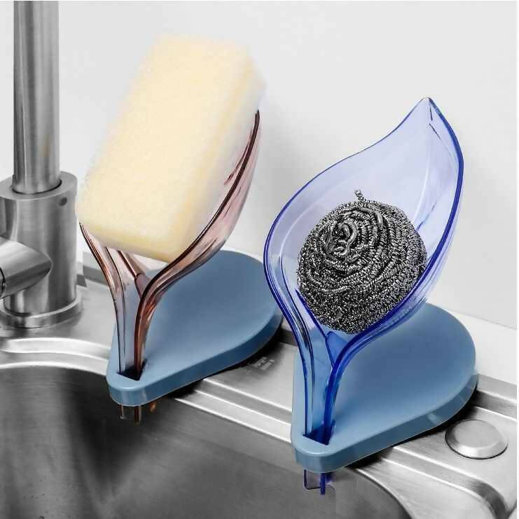 Leaf Shape Soap Box Decorative Drainage Soap Holder - Plastic Soap Dish, Bar Soap Holder with Draining Tray for Shower Bathroom Kitchen