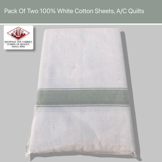 Pack of 2 Pure Cotton Sheets 100% coton Quality stuff sheet AC quilts