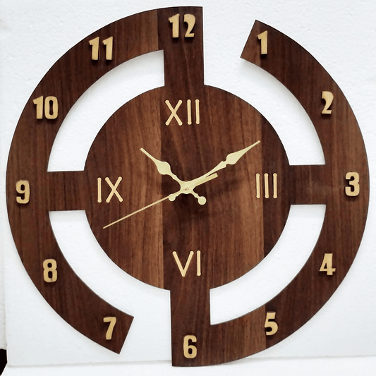 3d Wooden Wall Clock Laser Cut Mdf Wooden Wall Clock 12" Inch - ValueBox
