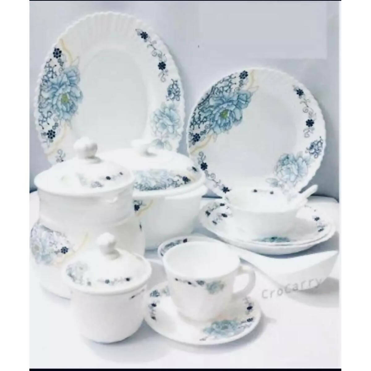 72 pieces - Marble dinner Set For 8 Person