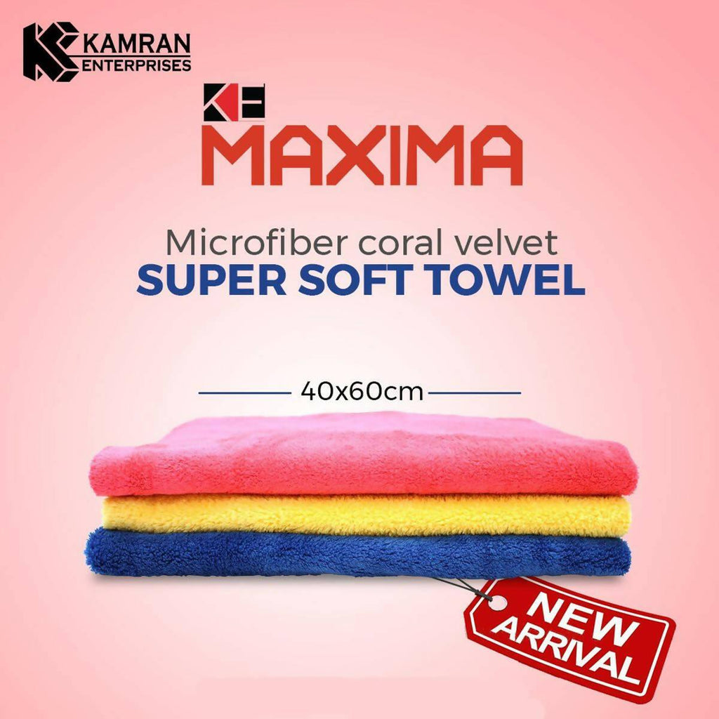 MAXIMA PREMIUM MICROFIBER TOWELS BUNDLE OF 3 - 40CM X 40CM - 800GSM - —  Kamran Enterprises