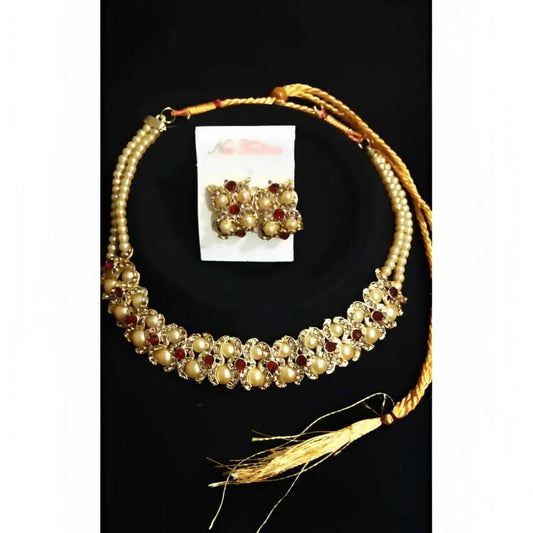 New High Class Stylish Trendy Choker Necklace With Earrings