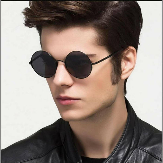 Round Sunglasses Black Frame Black Lens For Man & Woman