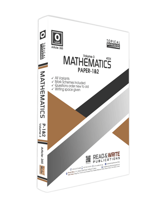 Mathematics O Level Volume 3 Paper 1 & 2 Topical Art 265 Price In Pakistan - ValueBox