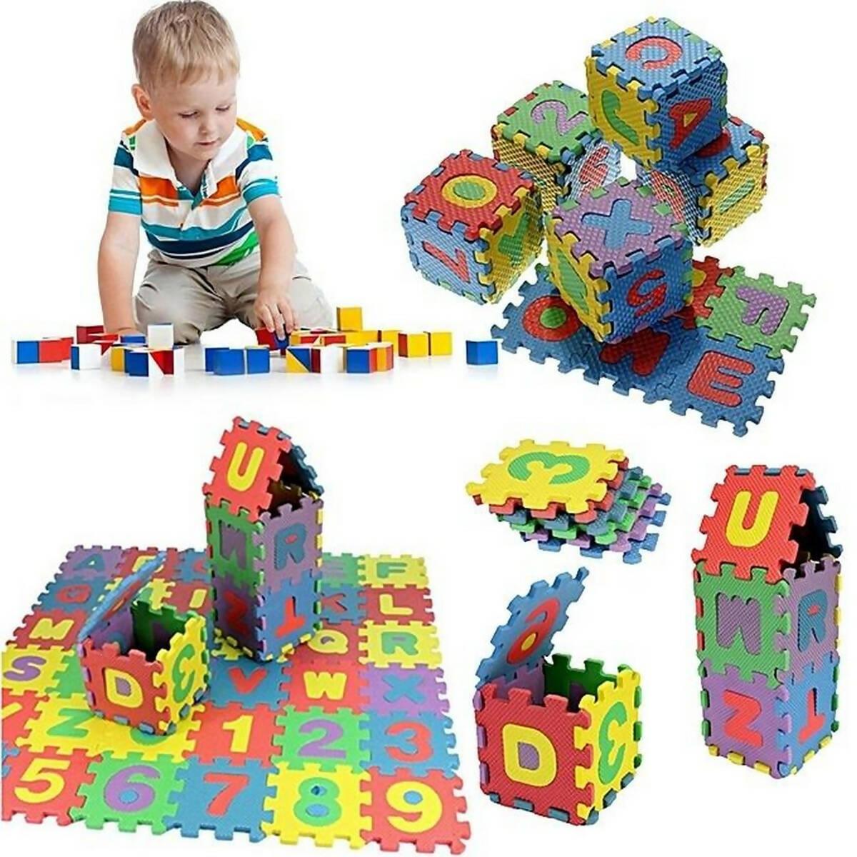 ABC Alphabets Puzzle Foam Floor Mat for Kids (12 x 12 cm tiles) - Multicolor - ValueBox