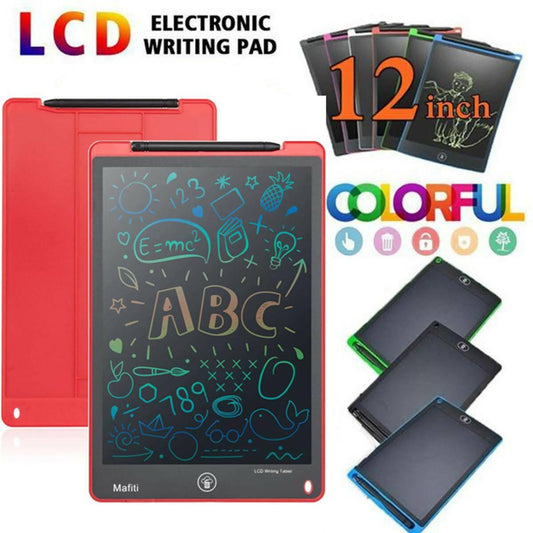 LCD Writing Tablet 12 Inch Colorful Electronic Writing Drawing Pads Doodle Board for Kids Boys Girls - ValueBox