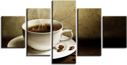 Home Decor & Wall Decor Painting Steamy Hot Coffee Cup | Food Poster Wall Art - ValueBox