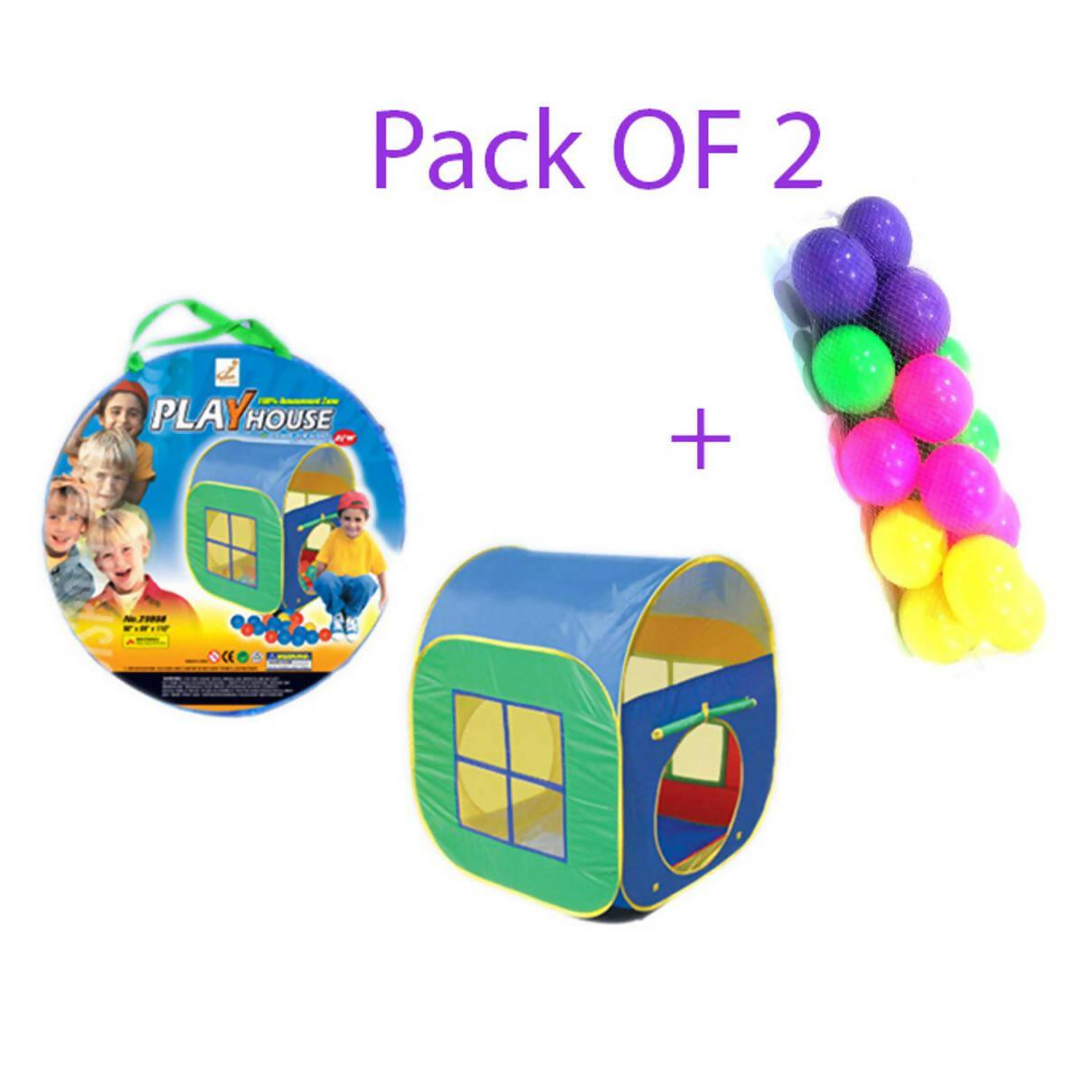 Pack Of 2 PlayHouse Tent for Kids + 50 Balls