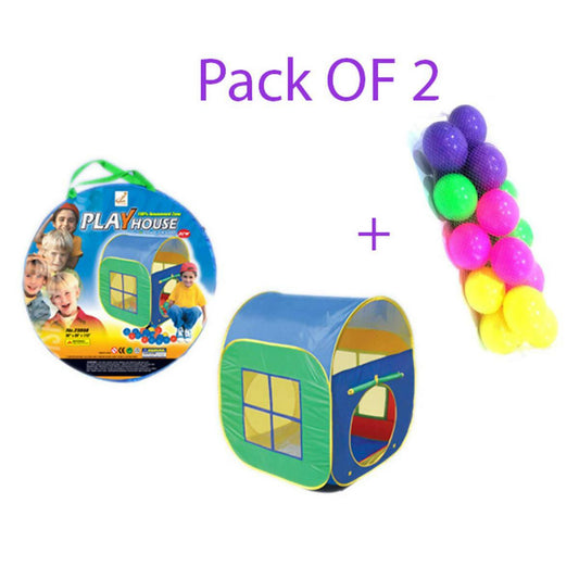 Pack Of 2 PlayHouse Tent for Kids + 50 Balls