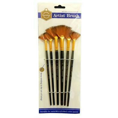 Keep Smilling Artist Fan Brush Set of 6 pc - ValueBox