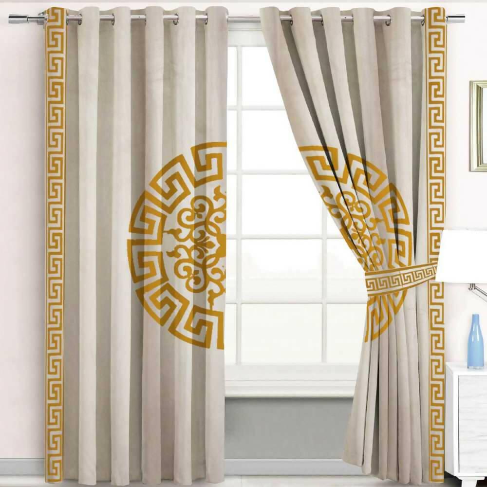 Velvet embroidery curtain Pack of 2 - ValueBox