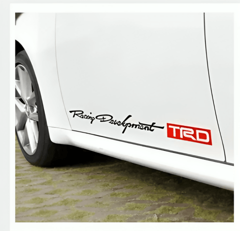 2PCS TRD Car Racing Development Sticker Decals for All cars Racing Development white - ValueBox