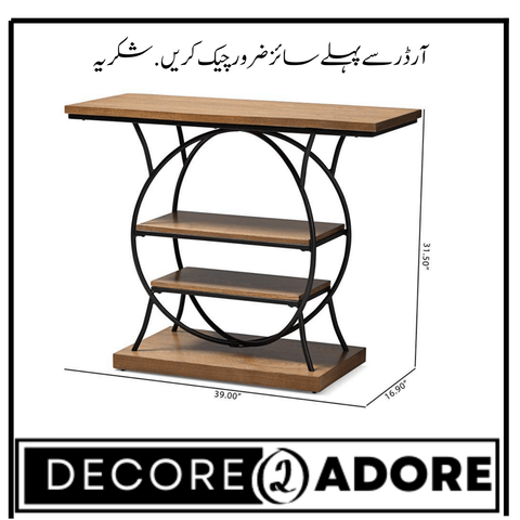 Decore To Adore Customize One Piece Wide Brown Wood 2-Shelf Console Table, Contemporary Farmhouse Decor With This Two-Shelf Wood - ValueBox