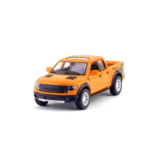 F-150 Rapto Pickup Truck 1:32 Scaled Model Metal Pull Back Die Cast - Orange