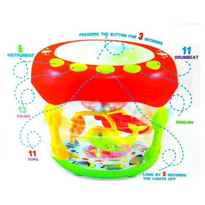 Big Musical Flash Drum with Lights and Nursery Rhymes