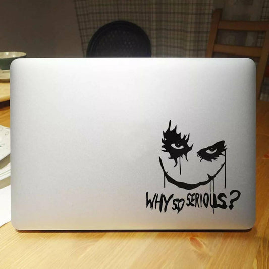 Why So Serious, Joker Face Vinyl Decal Laptop Sticker, Laptop Stickers by Sticker Studio - ValueBox