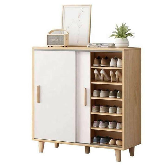 China Factory Shoe Cabinet With Sliding Door Shoes Storage Rack Organizer With Wooden Shelf Drawer - ValueBox