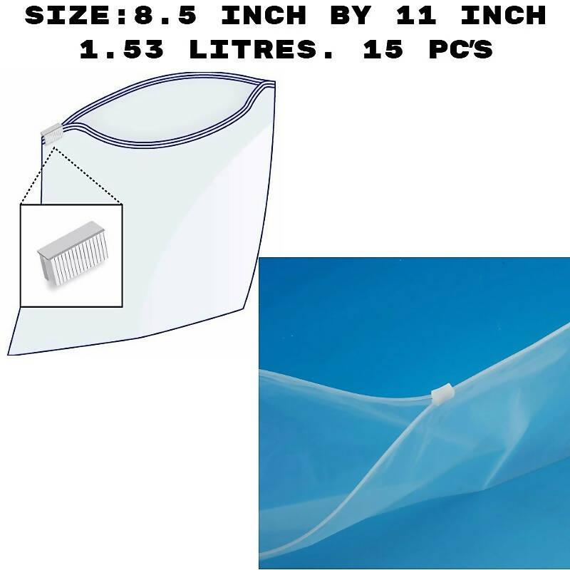 Pack of 15 medium size Freezer bags , Plastic zip bags , Zip lock bags With Free Gift - ValueBox