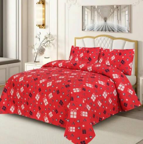 Best Quality Unique Designed Bedsheet Set single and Double Printed cotton bedsheet Satin and fitted silk - ValueBox