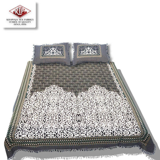 Khawaja King size double Bed sheet Best Quality (Stuff and Colour guarantee) bedsheets A3