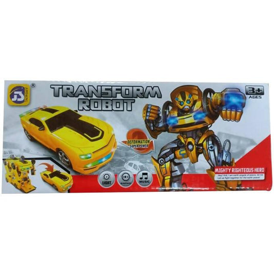 Yellow Transformer Bumblebee Robot Car - Light & Music - ValueBox
