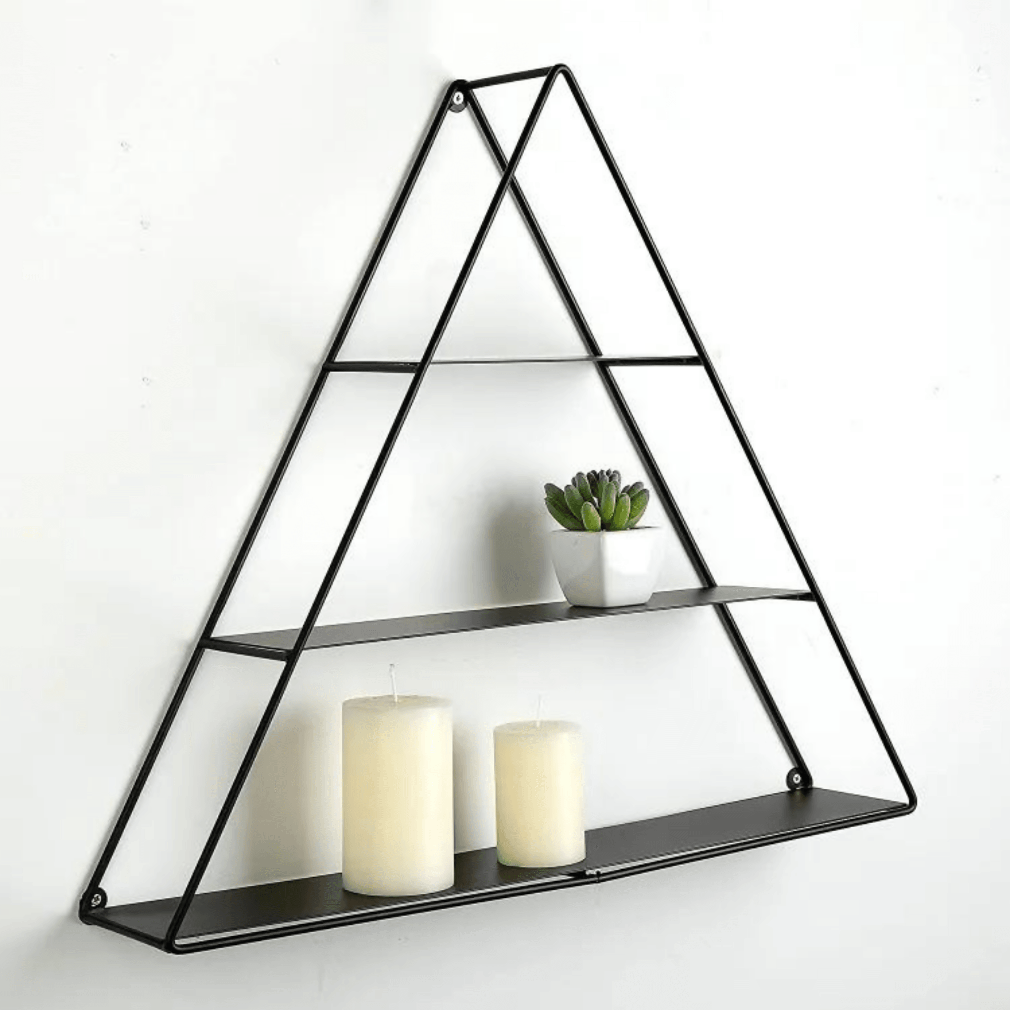 Triangular 3 Tier Decorative Display Shelf for Collectibles and Crystals - ValueBox