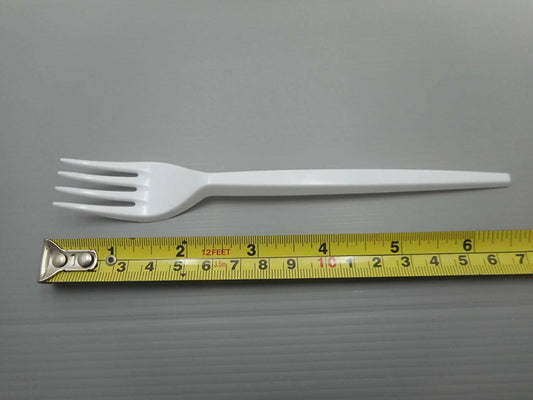 Pack of 100 - Disposable Cutlery Dining Plastic Forks - White - ValueBox