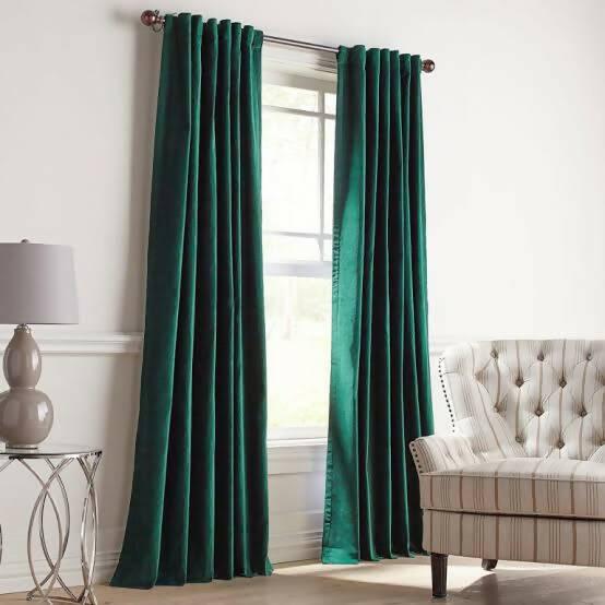 Plain velvet curtains 1 piece - ValueBox